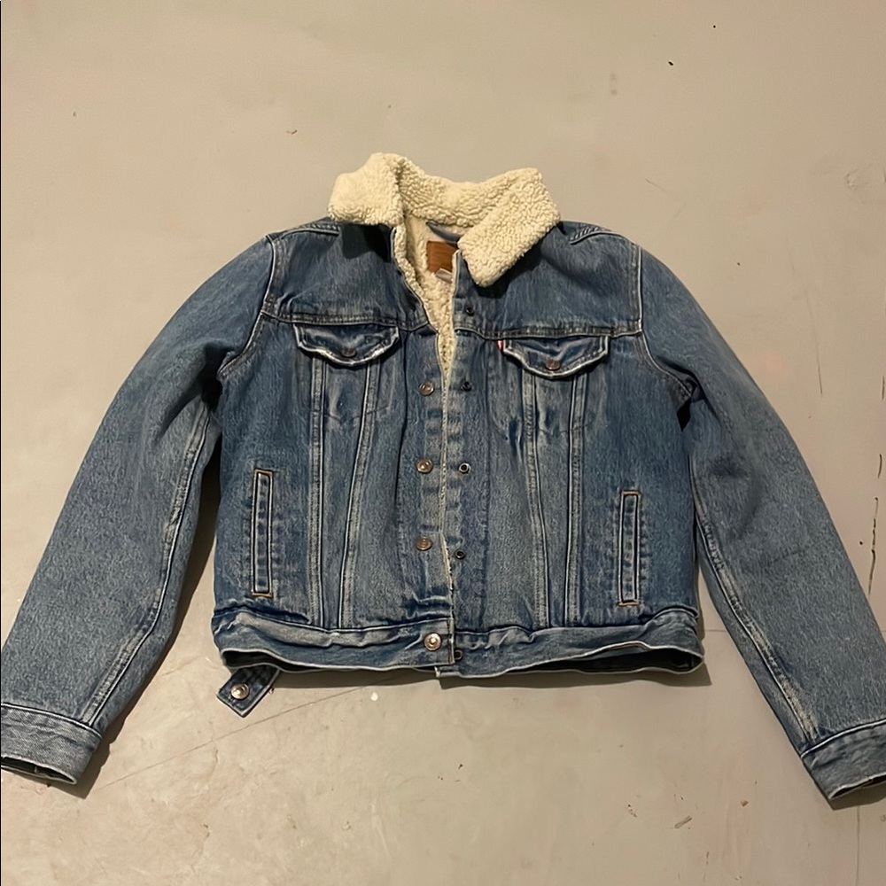 Blue Denim Sherpa-Lined Jacket